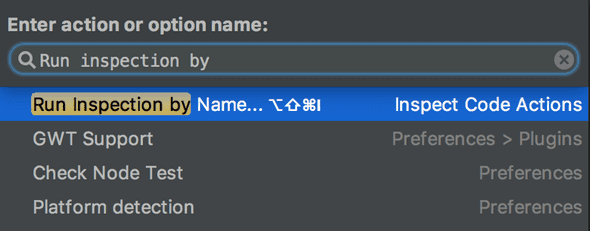 Run inspection by name